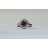 9 Carat Gold Dress Ring central ruby red