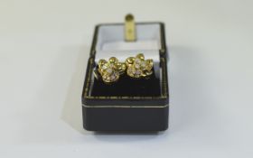 Pair of 18 Carat Gold Diamond Earrings i