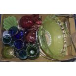 Mixed Box Of Coloured And Clear Glass, O