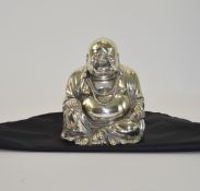 A Vintage Silver Plated Buddha Sculpture with Fine Detail. Full Marks to Back of Statue. 6.