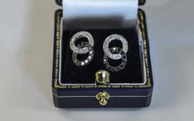 9ct White Gold Diamond Stud Earrings.