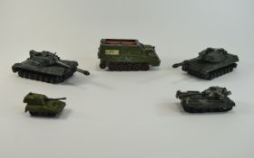 Dinky Toys - Vintage German Leopard Cast Metal Model Battle Tanks ( 2 ) Tanks In Total + a Dinky