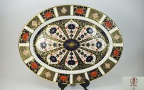 Royal Crown Derby Old Imari Large Oval Shaped Platter, Finished In 22ct Gold.