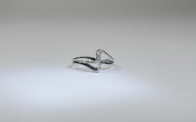 9 Carat White Gold Diamond Fashion Ring set with round cut diamonds. Fully hallmarked. Ring size L.