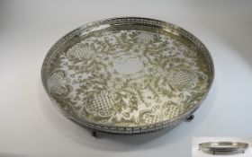 Viners of Sheffield Huge Circular Silver Plated Gallery Tray,