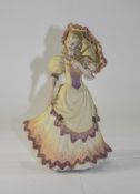 Coalport Age of Elegance Figurine ' Montpelier Walk ' c.1992, Raised on Circular Stepped Wooden