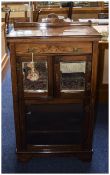 Edwardian Rosewood Side Cabinet, Single Drawer Above Mirrored Cupboard And Glazed Fronted Shelf/