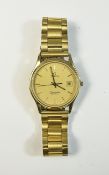Gents 1970s Omega Seamaster Quartz Watch with gold plated case.
