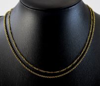 9ct Gold Chains. Both Fully Hallmarked. Lengths 18 Inches - Please See Photo. 6 grams.