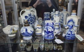 A Good Collection of Assorted Vintage Dutch Delft Items ( 8 ) Items In Total. All Pieces are In