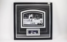 Boxing Interest. Signed photo Sir Henry Cooper. Black glazed frame.