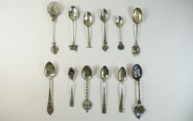 A Good Collection of Silver Souvenir Spoons and Others.