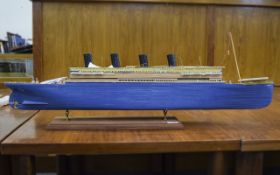 Scratch Built Wooden Model Of The Titanic,