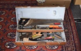 Early / Mid 20th Century Toolbox comprising mixed assorted hand-tools,