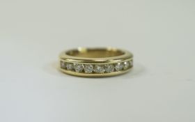 18ct Gold Set 1/2 Eternity Diamond Ring. Fully Hallmarked. 50 pts of Diamonds and of Good Colour.