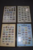 Four Framed and Glazed Reproduction Cigarette Card Collections including Castella Panatella Cigars