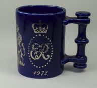 Portmeirion Pottery, Cobalt Blue Tankard E11R 1972