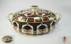 Royal Crown Derby Old Imari Large Lidded Two Handle Tureen of Excellent Detail and Quality.