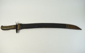Dutch Hembrug Kleewang short sword having curved fullered blade stamped Hembrug,