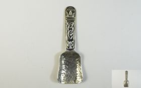 Scottish Celtic Caddy Spoon with Celtic Symbols to Handle. Marked CAI. Sterling Scotland. Length 3.