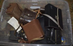 Box of Early to Mid 20thC Cameras and associated items.