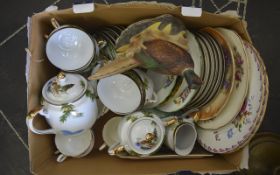 Box Of Assorted Ceramics Including oriental part tea set,