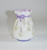 Royal Worcester Hand Painted Lavender Vase. Date 1924. 4.5 Inches High, Tiny Nick to Interior of Rim