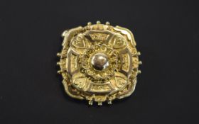 Gold Pressed Antique Style Brooch,