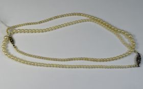 1930's Nice Quality Pair of Pearl Necklaces with Excellent Lustre,