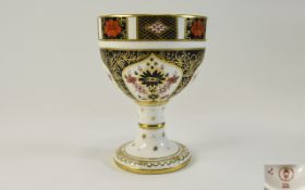 Royal Crown Derby Imari Goblet with 22ct Gold Finish. Pattern No 1128. Date 1976. Height 4.