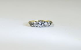 18ct Gold and Platinum 5 Stone Set Diamond Ring. Marked 18ct and Platinum.