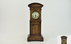 Edwardian - Well Made and Realistic Miniature Walnut Cased Grandfather Clock,