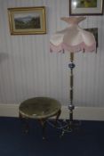 Small Occasional Table With Onyx Top and Brass Frame. 16 inches high, together with a decorative