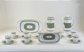 Spode Bone China ( 20 ) Piece Coffee Set. Comprises 2 Coffee Pots, 8 Coffee Cups and Saucers, 1