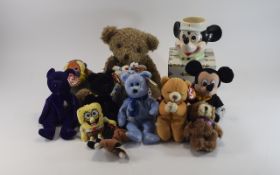 TY Beanie Collection consisting 6 assorted Beanies, also other assorted soft toys including Disney.