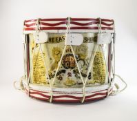 Military Interest Painted Tenor Drum, 4th/5th Bn The East Lancashire,