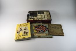 Tin of mixed tea and cigarette cards - several better.