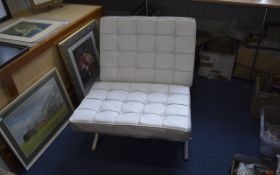 Contemporary Chair with chrome frame and