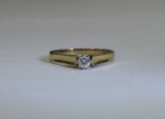 Ladies 9ct Gold Set Single Stone Diamond