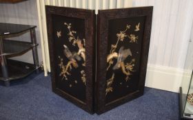 Japanese Fire Screen Decorative wood 2 p