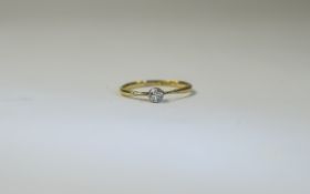 18ct Gold Set Single Stone Diamond Ring.