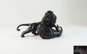 Japanese Fine Bronze Naturalistic Sculpt