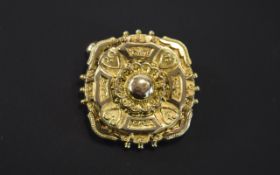 Gold Pressed Antique Style Brooch, Diame