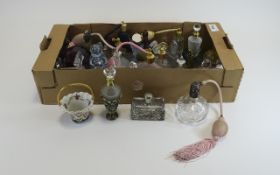 Mixed Collection of Glass Perfume Bottles Approx 35 in total varying designs,