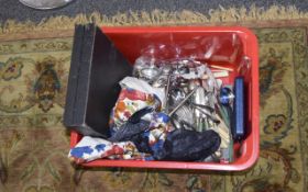 Box of Assorted Flatware and Cutlery.