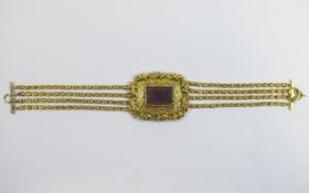 Victorian - Impressive and Very Nice Quality 9ct Gold Bracelet with Centre Hair / Photo Compartment.