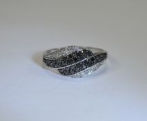 Ladies 9ct White Gold Set Sapphire and Diamond Ring. Fully Hallmarked.