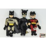 Warner Bros Studios (3) felt character dolls, Batman, Robin and Cat Woman.