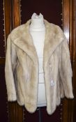 Blonde Mink Ladies Short Evening Jacket With Scalloped Hem Detail Beautiful quality jacket with