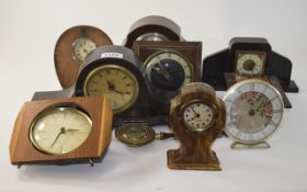 A Collection Of 10 Mantel Clocks, Various Makes' Mostly Manual Wind, Mid To Late 20thC A/F